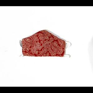 Unisex Cotton Fitted Red Paisley Face Mask